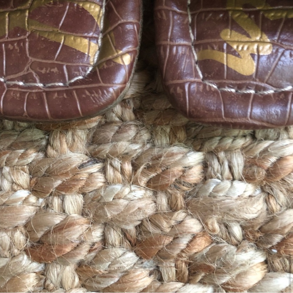 Sam Edelman Backer Black and Brown Raffia Slide Sandals 8 - Picture 8 of 12